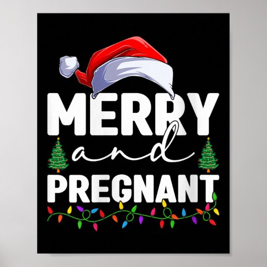 Womens Merry And Pregnant Christmas Pregnancy Anno Poster (Vorne)