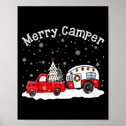 Womens Merry Camper Christmas Santa Claus Camng Re Poster (Vorne)