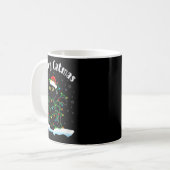 Womens Merry Catmas Cat Wearing Santa Hat Black Ca Kaffeetasse (Vorderseite Links)