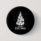 Womens Merry Chic-mas Cute Chicks Christmas Tree F Button (Vorderseite)