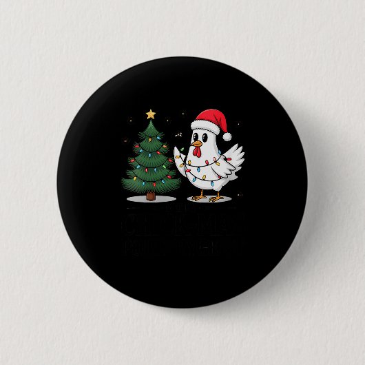 Womens Merry Chick-mas Ultrygeist Funny Chicken Gh Button (Vorderseite)