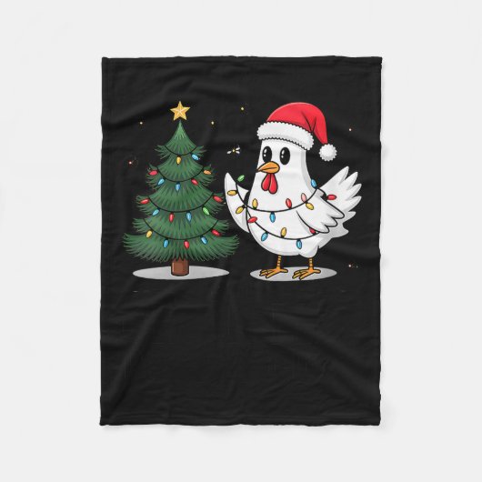 Womens Merry Chick-mas Ultrygeist Funny Chicken Gh Fleecedecke (Vorderseite)