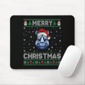 Womens Merry Christmas 2025 Rhino Santa Hat Ugly X Mousepad (Mit Mouse)