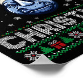 Womens Merry Christmas 2025 Rhino Santa Hat Ugly X Poster (Ecke)