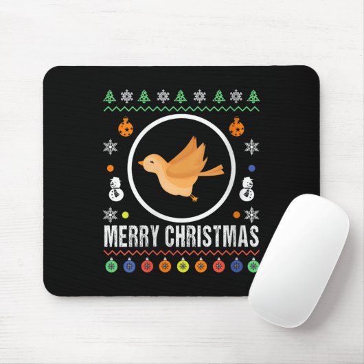 Womens Merry Christmas Bird Ugly Sweater Xmas Knit Mousepad (Mit Mouse)