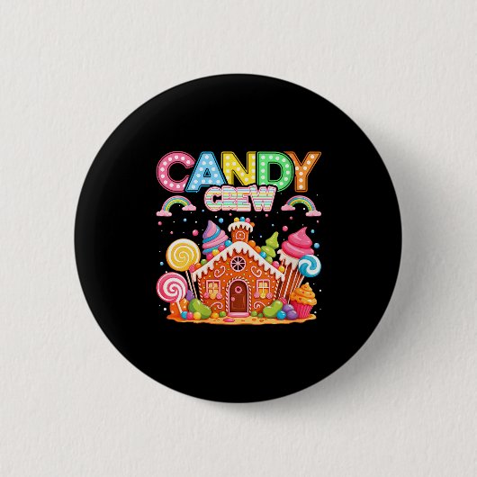 Womens Merry Christmas Candy Crew Squad Matching X Button (Vorderseite)