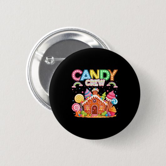 Womens Merry Christmas Candy Crew Squad Matching X Button (Vorne & Hinten)