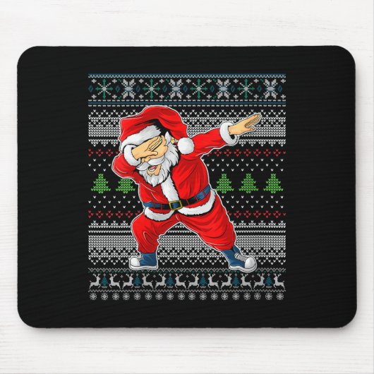 Womens Merry Christmas Dabbing Santa Claus Xmas Ho Mousepad (Vorne)