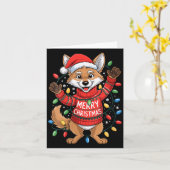 Womens Merry Christmas Fox Festive Woodland Winter Karte (Gelbe Blume)