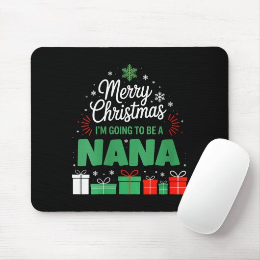 Womens Merry Christmas I'm Going To Be A Nana Preg Mousepad (Mit Mouse)
