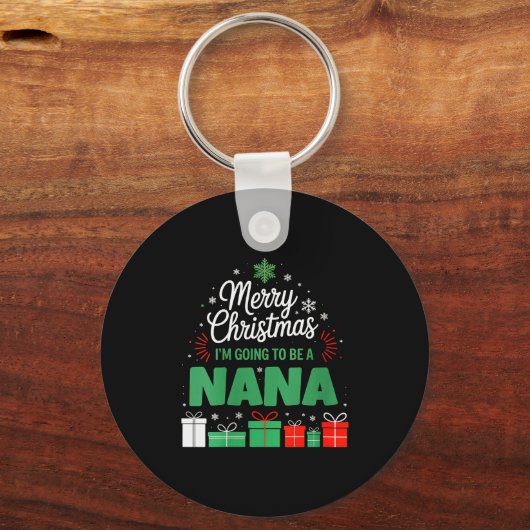 Womens Merry Christmas I'm Going To Be A Nana Preg Schlüsselanhänger (Vorderseite)