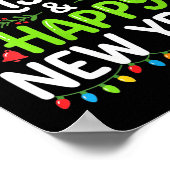 Womens Merry Christmas Lights Red Santa Hat And Ha Poster (Ecke)