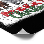 Womens Merry Christmas Scottish Highland Cow Xmas Poster (Ecke)