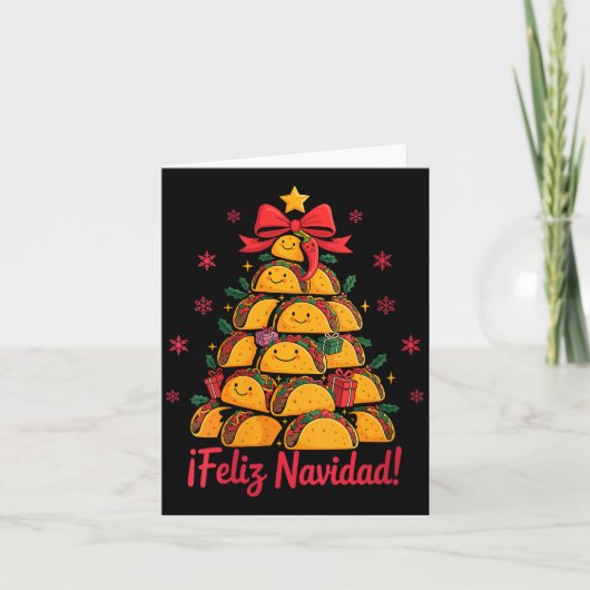 Womens Merry Christmas Tacos Tree Feliz Navidad Me Karte (Vorderseite)