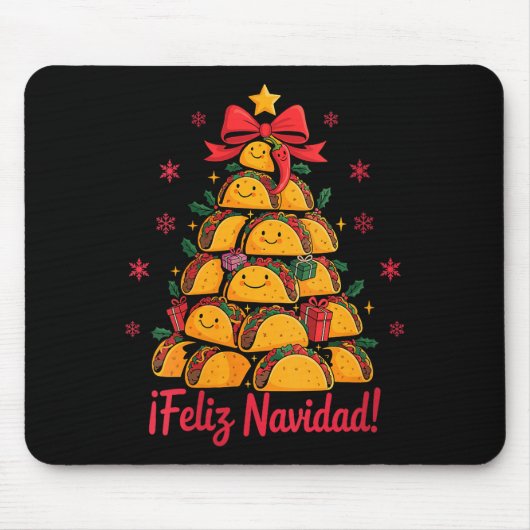 Womens Merry Christmas Tacos Tree Feliz Navidad Me Mousepad (Vorne)