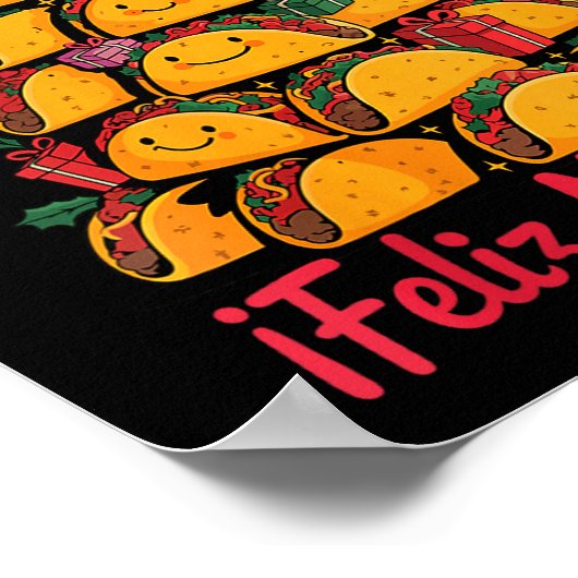Womens Merry Christmas Tacos Tree Feliz Navidad Me Poster (Ecke)