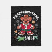 Womens Merry Christmas Yall Christmas Gingerbread Fleecedecke (Vorderseite)