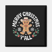 Womens Merry Christmas Yall Gingerbread Cowboy How Magnet (Vorne)