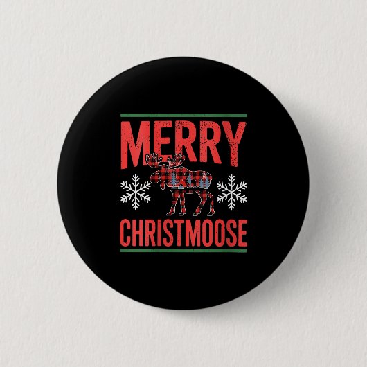Womens Merry Christmoose Holiday Moose Ugly Sweate Button (Vorderseite)
