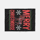 Womens Merry Christmoose Holiday Moose Ugly Sweate Fleecedecke (Vorderseite (Horizontal))