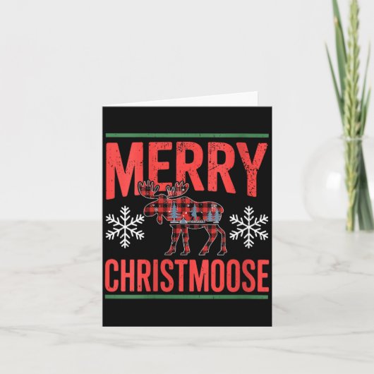 Womens Merry Christmoose Holiday Moose Ugly Sweate Karte (Vorderseite)