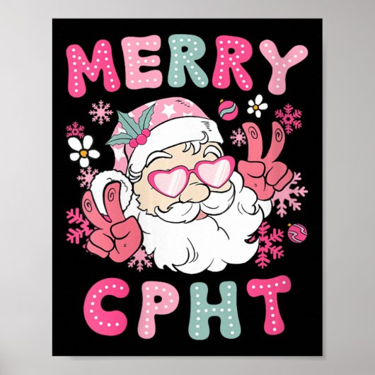 Womens Merry Cpht Christmas Certified Pharmacy Tec Poster (Vorne)