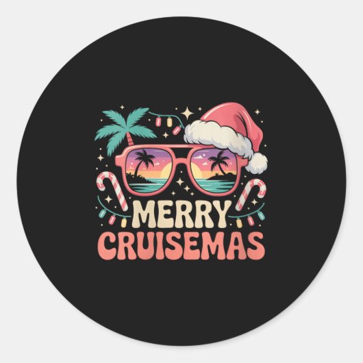 Womens Merry Cruisemas 2025 2026 Christmas Santa R Runder Aufkleber (Vorderseite)