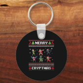 Womens Merry Cryptmas Dabbing Cryptid Monsters Fun Schlüsselanhänger (Vorderseite)