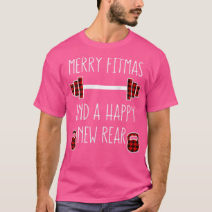 Womens Merry Fitmas Buffalo Kariert Funny Weihnach T-Shirt