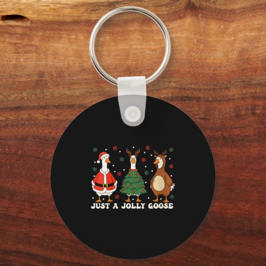 Womens Merry Goosemas Christmas Just A Jolly Goose Schlüsselanhänger (Vorderseite)