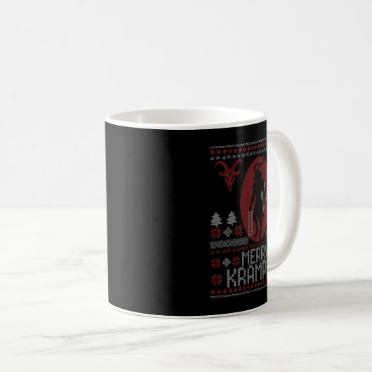 Womens Merry Krampus Horror Creepy Evil Funny Ugly Kaffeetasse (VorderseiteRechts)