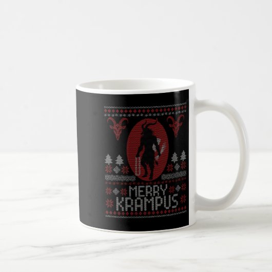 Womens Merry Krampus Horror Creepy Evil Funny Ugly Kaffeetasse (Rechts)
