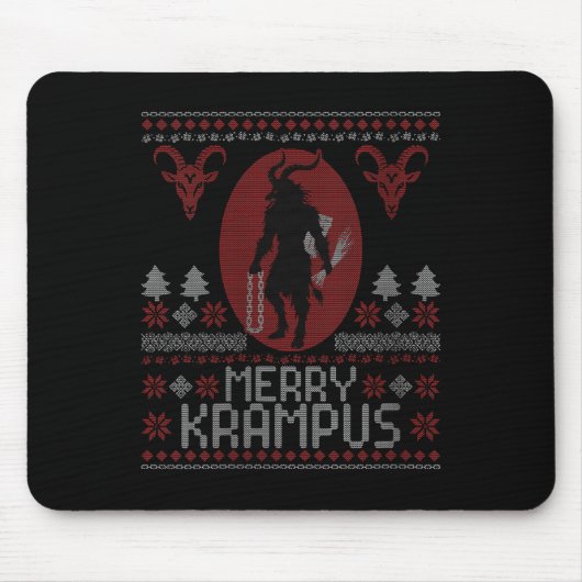 Womens Merry Krampus Horror Creepy Evil Funny Ugly Mousepad (Vorne)