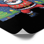 Womens Merry Liftmas Santa Claus Barbell Press Fun Poster (Ecke)