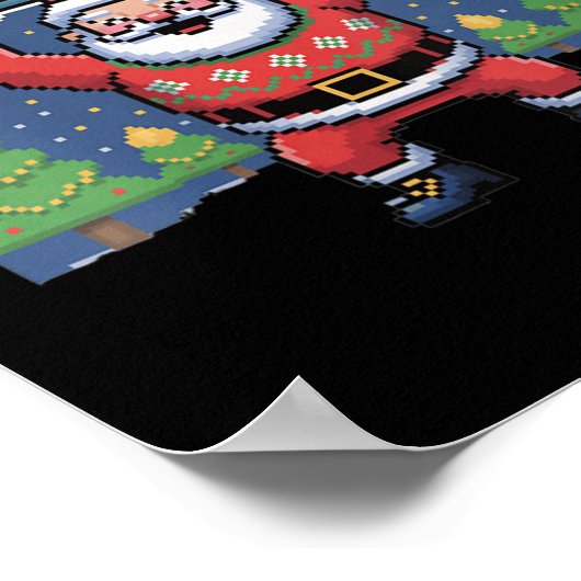 Womens Merry Liftmas Santa Claus Barbell Press Fun Poster (Ecke)