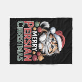 Womens Merry Persian Christmas Cute Cat V-neck Fleecedecke (Vorderseite (Horizontal))