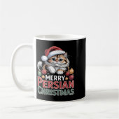 Womens Merry Persian Christmas Cute Cat V-neck Kaffeetasse (Links)