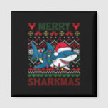 Womens Merry Sharkmas Ugly Christmas Shark Santa H Magnet<br><div class="desc">Womens Merry Sharkmas hässlich Weihnachtshai Weihnachtsmannmütze Lights Xmas</div>