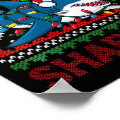 Womens Merry Sharkmas Ugly Christmas Shark Santa H Poster (Ecke)