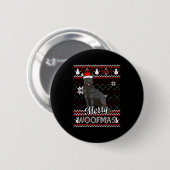 Womens Merry Woofmas Black German Shepherd Dog San Button (Vorne & Hinten)