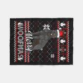 Womens Merry Woofmas Black German Shepherd Dog San Fleecedecke (Vorderseite (Horizontal))