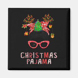 Womens Messy Bun Das ist mein Weihnachts-Pajama We Magnet