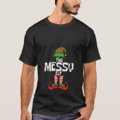 Womens Messy Elf Christmas Matching Family V Neck T-Shirt (Vorderseite)