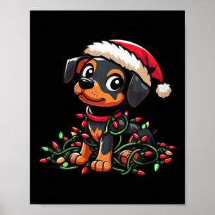 Womens Miniature Pinscher Weihnachtslicht Dog Fun Poster