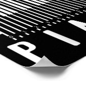 Womens Minimalistisch Ano Barcode Style Music Love Poster (Ecke)