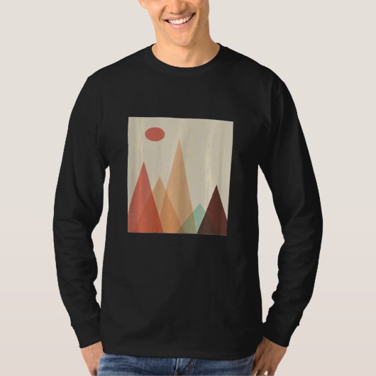 Womens Modern minimalist mountain aesthetic backgr T-Shirt (Vorderseite)