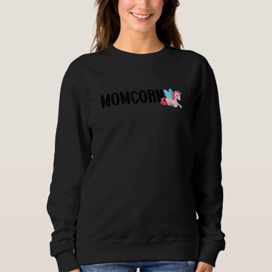 Womens Momcorn Unicorn Mom Sweatshirt (Vorderseite)