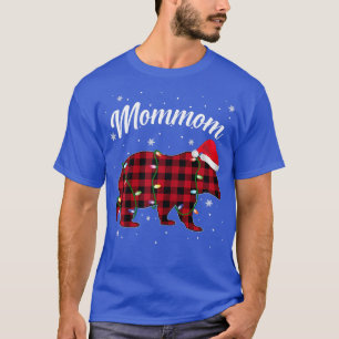 Womens Mommom Bär Shirt Weihnachten Rote Karierte