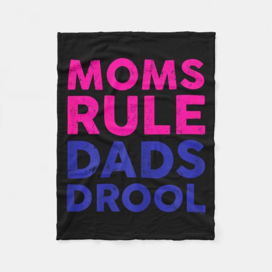 Womens Moms Rule Dads Drool Funny Mother's Day Gra Fleecedecke (Vorderseite)