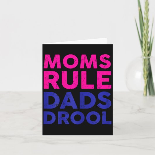 Womens Moms Rule Dads Drool Funny Mother's Day Gra Karte (Vorderseite)